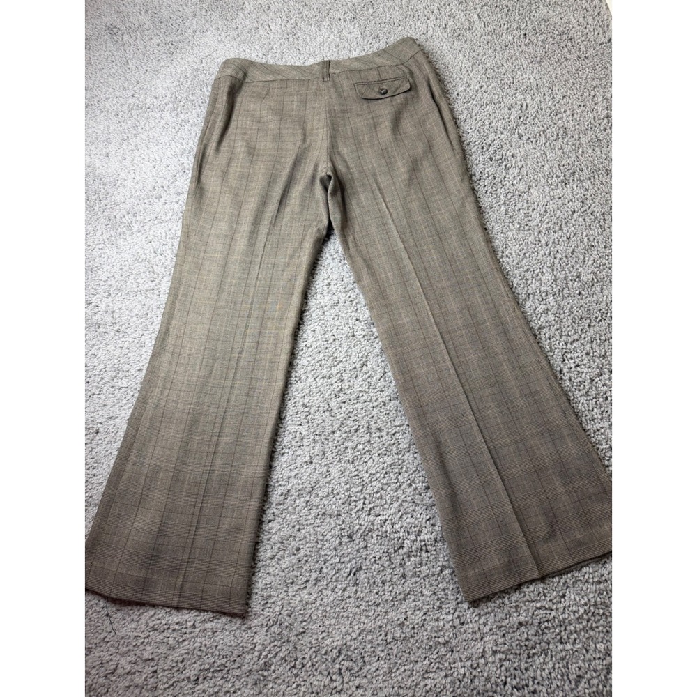Dalia Collection Brown Plaid Wide Leg Dress Pants Womens Size 12 Office Trousers